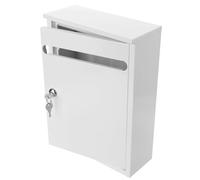 Tofficu Buzón de Sugerencias de Pared Cierre, Hierro Recubierto Blanco | Uso Comercial y Puerta de Casa, Resistente al Desgaste, Estilo Moderno Clásico Rural