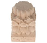 Tofficu Cabezal Base Redonda de Madera Beige de Barandilla de Loto Integración Estable y Diseño Tradicional Decorativo Zen Hogar para Sistemas de Barandillas