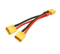 Tofficu Cable Conector De Batería Paralelo para Drones, Cable Conexión Doble con Conectores Macho y Hembra, Accesorio para Batería Flexible y Prolongar Vuelo, Color Negro, Plástico Duro