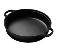 Tofficu Cacerola de Hierro Fundido sin Recubrimiento 22 Cm, Wok Antiadherente para Cocina Doméstica y Exterior, Sartén Apta para Inducción Asas Laterales Ergonómicas y Fondo Grueso