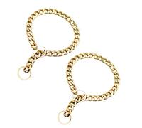 Tofficu Cadena para Perro Dorada de Metal 35 Cm (Talla S y M para Cuello hasta 30 Cm) 2 Piezas, Accesorio Elegante para Mascotas, Collar Decorativo para Fiestas y Uso Diario