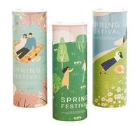 Tofficu Caja de Pañuelos Cilíndrica para Coche 3 Piezas, Porta Pañuelos Redondo Diseño Estampado, Servilletas de Papel Suaves y Compactas para Uso en Automóvil y Viaje