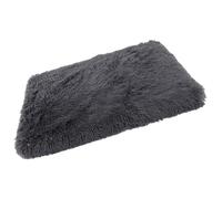 Tofficu Cama para Perros y Gatos Cálida de Invierno Tamaño S 40x30x5 Cm, Cojín Cuadrado de Felpa Larga Color Gris Oscuro, Alfombrilla Flexible para Sofá y Descanso de Mascotas