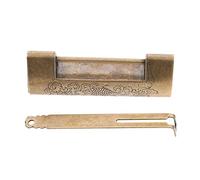 Tofficu Candado Antiguo Chino de Cobre con Grabados Cerradura Portátil para Cajas de Madera y Joyero Diseño Vintage Resistente y Decorativo