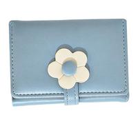 Tofficu Cartera Pequeña para Chica de Cuero PU Diseño de Flores, Estilo Coreano, Plegable y Organizador Adecuado para Estudiantes en Casa Oficina
