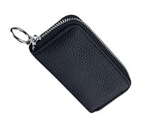 Tofficu Cartera Porta Llaves de Cuero Negro 12x6,5x2,5 Cm, Organizador Multiusos para Llaves de Coche y Hogar, Estuche Compacto y Resistente para Uso Diario en Accesorios Masculinos