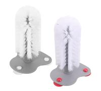 Tofficu Cepillo para Tortugas con Ventosas 2 Piezas, Rascador de Caparazón Transparente y Rojo, Accesorio para Limpieza de Acuarios y Tanques de Reptiles, Cuidado de Tortugas Acuáticas
