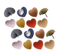 Tofficu Chinchetas para Tablón de Corcho Forma de Corazón, 30 Unidades de Resina, Mini Tamaño Compacto, Tachuelas Decorativas para Oficina, Hogar, Fotos y Manualidades