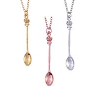 Tofficu Collar de Aleación Colgante de Cuchara y Emblema Real, 3 Piezas Ligeras Fina Manufactura para Mujer en Fiestas y Aniversarios