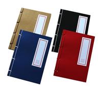 Tofficu Cuadernos Vintage de Tapa Dura 4 Unidades (,) Papel en Grueso para Caligrafía, Bocetos y Diario Portátil Estilo Chino para Escuela y Oficina