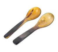Tofficu Cuchara de Cuerno de Buey 2 Piezas, Cucharas para Arroz y Gachas de Avena, Mango Ergonómico, Utensilios de Cocina Multifuncionales para Hogar y Restaurante, Accesorios para Servir
