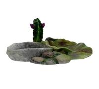 Tofficu Cuenco de Agua para Tortugas y Reptiles de Resina Resistente, Comedero para Alimento de Mascotas, Adecuado para Uso Diario y Fácil de Limpiar