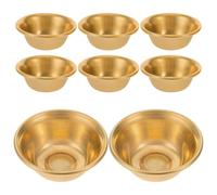 Tofficu Cuencos Rituales de Latón Mini de 5 Cm, Juego de 8 Piezas, Tazas de Agua Budistas de Cobre para Ofrendas, Ideales para Meditación, Templos y Decoración del Hogar