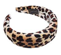 Tofficu Diadema Ancha para Cabello Estampado de Leopardo Diadema de Esponja de Terciopelo Café Accesorio para Tocado Femenino Adecuado para Cabello Rizado y Liso de Mujer y Niña