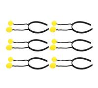 Tofficu Diadema de Abeja Amarilla Aro Flexible y Superficie Lisa, 6 Unidades para Complementos de Fiesta y Eventos Temáticos