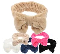 Tofficu Diadema de Maquillaje de Vellón Coral 6 Piezas Cuidado Piel, Diadema Facial para Lavarse la Cara, Banda y Ligera para Mujer y Niñas, Adecuado para Spa y Rutina Facial