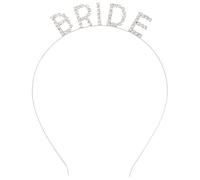 Tofficu Diadema de Mujer para Boda Letras Bride y Gemas de Imitación en Aleación Color Plata, Adecuado para Peinado de Boda y Fiesta de Compromiso