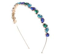 Tofficu Diadema Elegante de Aleación y Vidrio Azul Diseño Fino para Mujer, Accesorio Chic para Fiestas y Compromiso