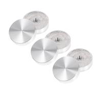 Tofficu Disco Circular de Aleación de Aluminio 40 Mm M8 Sólido, Adaptador para Tapas de Mesa de Vidrio, Color Plateado, 6 Piezas para Escritorio, Comedor y Mobiliario de Oficina