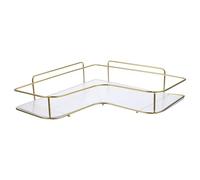 Tofficu Estante de Esquina para Baño sin Perforaciones, Acrílico Dorado Ligero, Organizador de Pared para Almacenamiento de Champú y Gel, Soporte Montado para Ducha y Cocina, Práctico