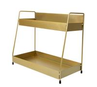 Tofficu Estante Doble para Cosméticos de Hierro Organizador Multifunción Resistente al Agua para Baño y Tocador Almacenamiento Compacto para Cremas y Maquillaje Casa