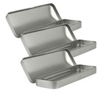 Tofficu Estuche Metálico para Lápices 3 Piezas Rectangular 160x54x20mm, Caja de Lápices Portátil para Estudiantes, Resistente al Desgaste Tapa Abatible, Organizador Multifunción