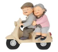 Tofficu Figura Decorativa Adorno Romántico y Delicado de Pareja Ancianos en Resina para Decoración del Hogar Adecuado para Obsequio en Día del Padre