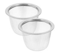 Tofficu Filtro de Té Reutilizable 2 Piezas de Acero Inoxidable Malla Fina para Infusiones, Colador para Tetera, Accesorio para Preparar Té en Casa Cafetería