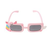 Tofficu Gafas de Sol Diseño de Unicornio, Montura de Silicona en Rosa, Lentes Cuadrados Protectores Uv, Accesorio Festivo para Cumpleaños y Disfraces Infantiles