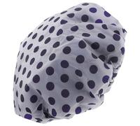 Tofficu Gorro de Ducha Reutilizable para Mujer Cabello Largo, Doble Capa de Satén Color Morado Estampado de Lunares, Protector Antideslizante para Baño y Ducha