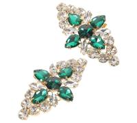 Tofficu Hebillas para Zapatos de Tacón Adornos Desmontables, Clips de Aleación Verde para Fiestas y Bodas, Accesorios Elegantes para Calzado Femenino, Pack 2 Unidades