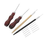 Tofficu Herramienta Ergonómica para Implantación de Cabello en Muñecas Mango Antideslizante de Hierro y Madera, Adecuado para Manualidades y Estudios Creativos