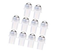 Tofficu Insertos de Rodillo para Botellas de Perfume 16 Dientes, Bolas de Acero Inoxidable, Accesorios Transparentes de Pe, 10 Piezas, Recambio para Frascos de Aceites Esenciales