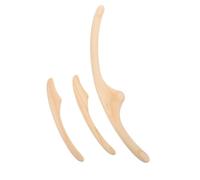 Tofficu Juego de 3 Herramientas Manuales de Masaje Gua Sha en Madera Beige Ciprés para Acupresión y Modelado Corporal en Spa