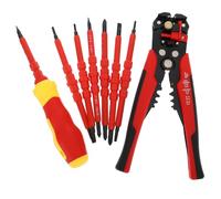 Tofficu Kit Profesional de Herramientas para Electricistas Alicates Pelacables y Destornilladores de Acero Aleado Duradero para Eléctrico