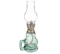 Tofficu Lámpara de Aceite de Queroseno de Vidrio Vintage Azul, Lámpara de Queroseno de Escritorio Ajustable para Iluminación de Emergencia en Hogar, Luz a Prueba de Viento, 1 Unidad