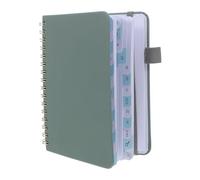 Tofficu Libreta de Contraseñas Pequeña A6 con Pestañas Alfabéticas, Cuaderno de Direcciones y Cuentas para Sitio Web, Tapa Dura Verde Oscuro, 112 Páginas, Organizador Portátil