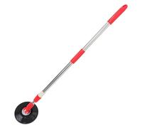 Tofficu Mango Giratorio Telescópico de Acero Inoxidable Rojo para Trapeador con Disco Plástico, Poste de Reemplazo Reforzado para Limpieza de Pisos del Hogar