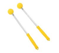Tofficu Martillo de Masaje Manual 2 Pcs Pelota de Resorte Tipo Golf, Herramienta para Masaje Profundo de Espalda, Hombros y Cuello, Color Amarillo, Portátil para Alivio Muscular