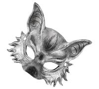 Tofficu Máscara de Animales Realista para Halloween y Fiestas, Ligera Pu Plateado, Diseño Único y Elegante para Baile de Disfraces