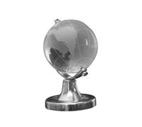 Tofficu Mini Globo Terráqueo de Cristal Transparente para Escritorio, Adorno Decorativo Pequeño para Bodas y Hogar, Decoración de Mesa Creativa y Práctica, Obsequio Original para Parejas