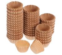 Tofficu Mini Moldes para Cupcakes y Muffins, 1000 Unidades de Papel Kraft Natural, para Uso en Horneado y Decoraciones de Fiestas Infantiles