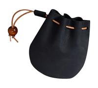 Tofficu Mini Monedero Vintage de Cuero Auténtico Negro Loco, Bolso Compacto Pequeño para Monedas y Llaves, Cartera Minimalista Portátil para Uso Diario y Viaje, Neceser Ligero y Versátil