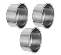 Tofficu Moldes para Pasteles Redondos de Acero Inoxidable, Juego de 3 Piezas de 10 Cm sin Asas, Bandejas para Hornear Mini Tartas, Sartén para Repostería en Hogar, Restaurante y Café