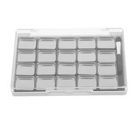 Tofficu Organizador Magnético para Paleta de Sombras de Ojos Vacía 20 Godets Metálicos, Bandeja Ajustable y Pincel, Adecuado para Maquillaje Personalizado y Almacenamiento en Casa