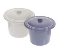 Tofficu Orinal Adultos con Tapa, Set 2 Unidades, Plástico Grueso Resistente, Portátil y Antideslizante, Adecuado para Uso Nocturno y Viajes, Escupidera Higiénica y Fácil Color Aleatorio