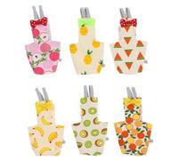 Tofficu Pañales para Pájaros Pequeños 6 Piezas Algodón Lavables Estampado Frutas Multicolor Tamaño M Ropa para Loro Periquito Cacatúa Traje de Vuelo Uso Diario Limpieza