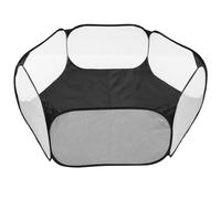 Tofficu Parque para Mascotas Plegable Hexagonal de Poliéster Negro | Recinto para Perros y Ñiño, Uso en Hogar, Resistente al Desgaste Roturas