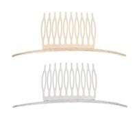 Tofficu Peinetas Laterales Cabello 2 Pcs, Peineta Lateral de Novia en Color Dorado Kc y K, Peine para Mujer 10 Dientes Resistentes, Accesorio para Peinados y Uso Diario