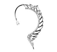 Tofficu Pendientes Clip de Oreja de Ángel Forma de Ala en Aleación Plata, No se Deforman ni Rompen, Diseño Chic para Club y Boda, Joyería para Mujer